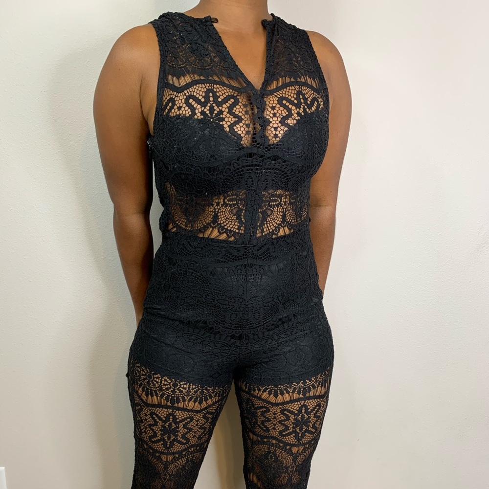 Black Lace Romper